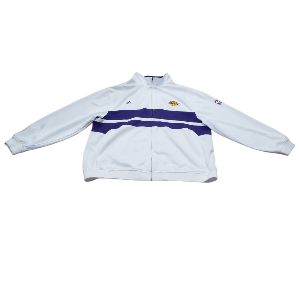 Los Angeles Lakers White Adidas Jacket - Picture 2 of 11